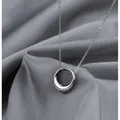 VOQ – collier en cercle géométrique Simple couleur argent chaîne à clavicule pour femmes bijoux