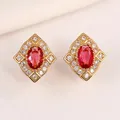 Huitan – boucles d'oreilles à clous rouges pour femmes boucles d'oreilles de mariage Piercing