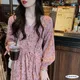 Vêtements français Chic Style coréen robe japonaise une pièce rétro imprimé Floral Vintage