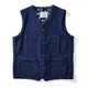 Veste vintage indigo pour homme optique coton rapCotton bleu teint multi-poches émail