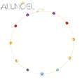 ALLNOEL – colliers en argent Sterling 925 pour femmes Style bonbon cristal coloré améthyste