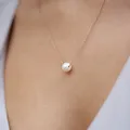Collier avec pendentif en Imitation de perle pour femmes Simple couleur or Rose bijoux à la mode
