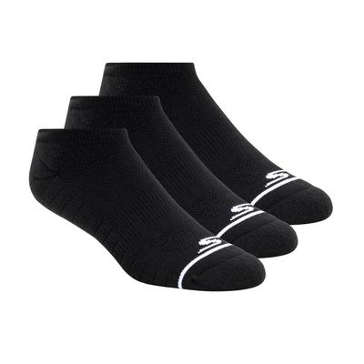 Skechers Men's Mens No Show Premium Basic Socks - 3 Pack | Size Large | Black | Poly Blend