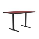 Correll BTT3048-35 Rectangular Dining Height Table w/ Red Laminate Top - 48"W x 30"D, Cast Iron Base