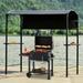 7 ft.L x 6.8 ft.H Gray Outdoor Steel Double Tiered Backyard Patio BBQ Grill Gazebo