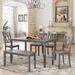 6-Piece Rustic Solid Wood Dining Table set with 1 Dining Table, 4 Cross Back Chairs and Bench