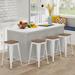 Bar Stools Set of 4 Stackable Metal Bar Stools Industrial Counter Height Stools Backless Barstools with Wooden Seats