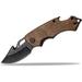 FLISSA Mini Folding Pocket Knife 2.5-inch Stainless Steel Drop Point Blade EDC Pocket Knives for Men with Bottle Opener and Glass Breaker (Wood)