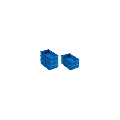 PROREGAL 5x Blaue Industriebox 300 B | HxBxT 8,1x18,3x30cm | 3,4 Liter | Sichtlagerkasten, Sortimentskasten, Sortimentsbox, Kleinteilebox Image