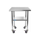 Amgood 24x18 Rolling Prep Table w/ Stainless Steel Top in Gray | 38 H x 18 W x 24 D in | Wayfair AMG WT-2418-WHEELS