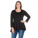 Poised Long Sleeve Swing Plus Size Tunic Top