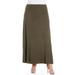 Womens Comfortable Fit Elastic Waist Plus Size Maxi Skirt