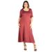 Elbow Length Sleeve Plus Size Maxi Dress