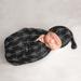 Rustic Patch Arrow Print Baby Cocoon & Beanie Hat Sleep Sack Set by Sweet Jojo Designs Rayon from Bamboo in Black/White | 8 W in | Wayfair