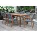 Birch Lane™ Fleur 7 Pc. Eucalyptus Checkerboard Outdoor Dining Set w/ Rope Chairs Wood in Brown/White | 76 W x 38 D in | Wayfair