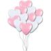 PMU Heart Shaped Balloons 15 Inch Party text Premium Latex in Pink/White | 15 W in | Wayfair BDL-L15-102V-45723