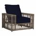 Summer Classics Newport Patio Chair w/ Cushions Wicker/Rattan in Black | 35.5 H x 41.25 W x 38.25 D in | Wayfair 32340+C623H6455W6455