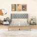 Red Barrel Studio® Tufted Low Profile Platform Bed Wood & /Upholstered/Linen in Gray | 40.9 H x 63 W x 88 D in | Wayfair