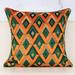 Everly Quinn Olachi Square Pillow Geometric Plaid Embroidery Cut Velvet Cushion Case Luxury Modern Throw Pillow | 20 H x 20 W x 2 D in | Wayfair