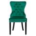 Willa Arlo™ Interiors Fairford Tufted Velvet Wing Back Side Chair Upholstered/Velvet in Green | 37.75 H x 21.25 W x 25.75 D in | Wayfair