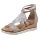 Sandalette MJUS "TAPASITA" Gr. 39, beige (taupe, silberfarben) Damen Schuhe Schaftsandale Sandalette Schaftsandaletten