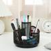 Vikakiooze Pen Holder For Desk 360-degree Rotating Desk Organizers With 5 Compartments Black Desk Accessories & Workspace Organizer Mesh Desktop Caddy For Office School Clearance