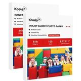 Koala Photo Paper 8.5x11 Glossy 61lb 12Mil 200 Sheets Printer Photo Paper Heavyweight Cardstock Photo Paper for Inkjet Printers Compatible Epson Canon HP Scratch Resistant 230gsm