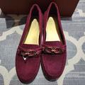 Coach Shoes | New Coach Fortunata Size 7 Garnet Suede Driving Loafers | Color: Gold | Size: 7