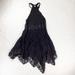 Free People Dresses | Free People Black Handkerchief Hem High Neck Summer Dress | Color: Black | Size: S