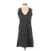 Madewell Casual Dress - A-Line V Neck Sleeveless: Gray Print Dresses - Women's Size X-Small