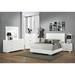 Latitude Run® Ryo Standard Bed Wood & /Upholstered/Faux leather in Brown/White | 51.25 H x 79.5 W x 92.25 D in | Wayfair