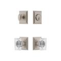 Grandeur Carre Square Rosette Complete Entry Set w/ Single Cylinder Deadbolt and Carre Crystal Knob in Gray | 2.95 H x 2.44 W x 0.7 D in | Wayfair