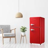 Jeremy Cass LLC 3.5 cu. ft. Retro Freestanding Mini Fridge w/ Freezer, 2-Door Compact Refrigerator w/ Top Freezer in Red | Wayfair FLGJCA23011104