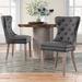 subrtex Sofid Tufted Leather Wing Back Parsons Chair Faux Leather/Wood/Upholstered in Gray | 37 H x 20 W x 25 D in | Wayfair WAFDCPZNKMD0G