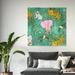 Bungalow Rose "Jungle Meeting Point", Colorful Jungle Wild Animals Tropical Green Canvas Wall Art Print For Baby Boy Room | Wayfair