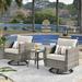 Latitude Run® Outdoor Bobia Rocking Wicker/Rattan Chair w/ Cushions in Gray | 29.13 H x 28.14 W x 27.95 D in | Wayfair