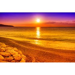 Highland Dunes Sunset on the Ocean by Gianliguori - Wrapped Canvas Photograph Canvas in White | 24 H x 36 W x 1.25 D in | Wayfair