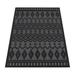 Black 134 x 95 x 0.36 in Area Rug - The Twillery Co.® Plainfield Geometric Machine Woven Indoor/Outdoor Area Rug in Anthracite | Wayfair