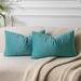 Everly Quinn Velvet Lumbar Rectangular Pillow Cover Velvet in Green/Blue | 16 H x 24 W x 2 D in | Wayfair 1981DA5CB6684F05A63C1CDBABF5F02A