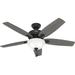 HUNTER - 52395 - Hunter 52 inch Newsome Matte Black Ceiling Fan with LED Light Kit and Pull Chain