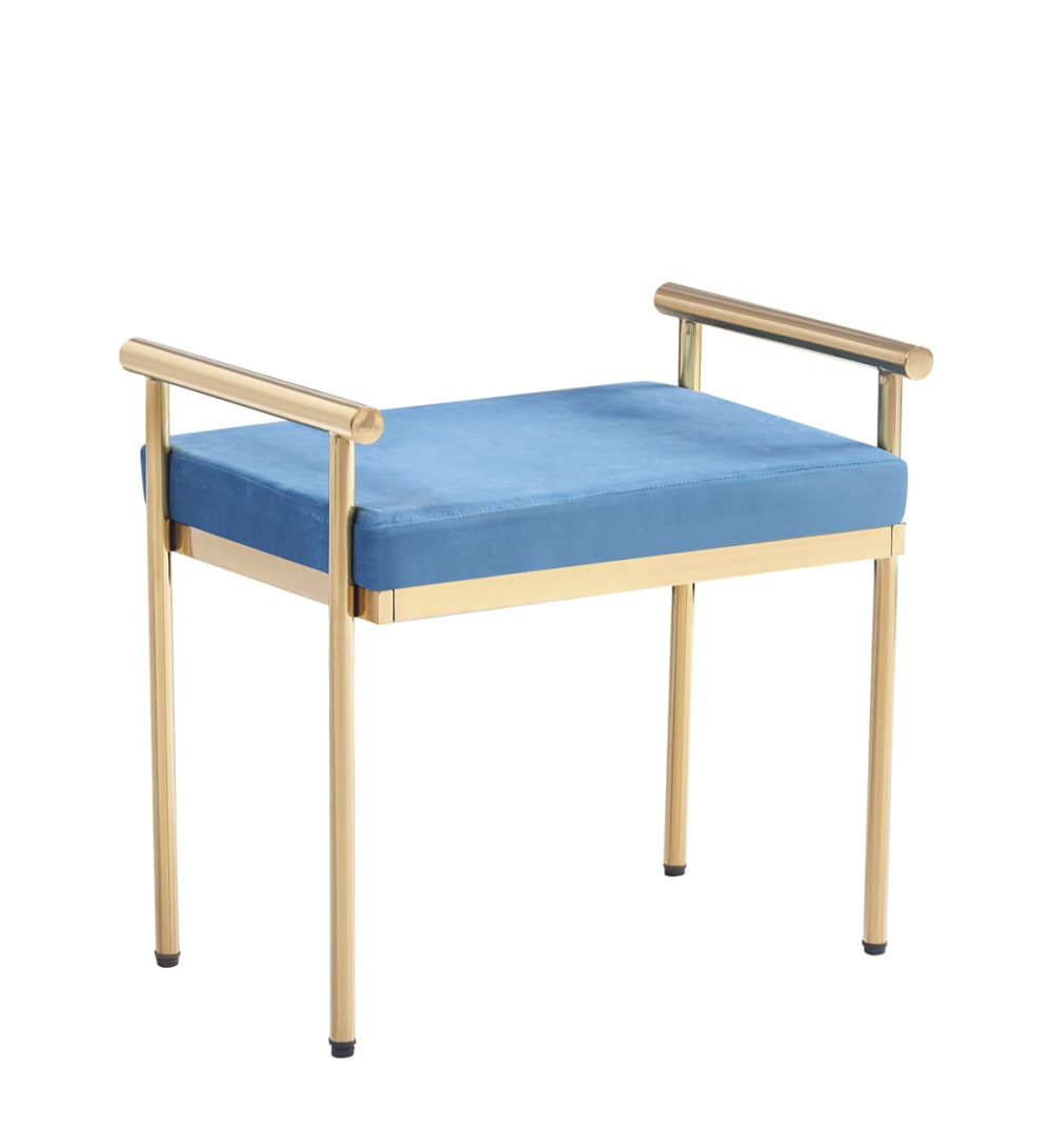 Banquette en tissu et acier inoxydable L 60 cm