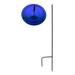 Achla Designs Crackle Glass Birdbath Bowl With Stake, 12.5 Inch Diameter, Cobalt Blue