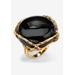 Women's Gold-Plated Onyx Ring by PalmBeach Jewelry in Gold (Size 7)