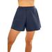 Plus Size Women's Loose Swim Short with Built-In Brief by Swim 365 in Navy (Size 34) Swimsuit Bottoms