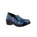 Extra Wide Width Women's Leeza Slip-On by Easy Street in Purple Blue Batik (Size 8 WW)