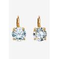 Women's Cubic Zirconia Drop Earrings in Yellow Goldplate (13x8mm) by PalmBeach Jewelry in Gold