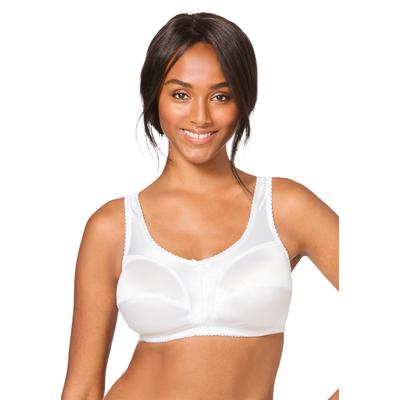 Plus Size Women's Satin Wireless Comfort Bra by Comfort Choice in White (Size 42 G)