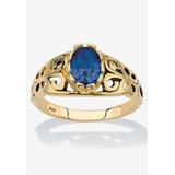 Women's Gold over Sterling Silver Open Scrollwork Simulated Birthstone Ring by PalmBeach Jewelry in September (Size 6)