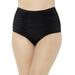 Plus Size Women's Shirred High Waist Swim Brief by Swimsuits For All in Black (Size 6)