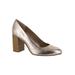 Extra Wide Width Women's Nara Leather Pump by Bella Vita® in Champagne Leather (Size 9 WW)